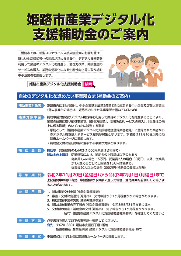 ものづくり産業・支援制度紹介記事 2020年11月号